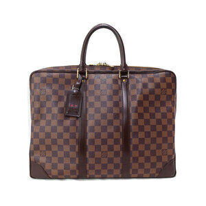 Louis Vuitton Damier Ebene Brown Porte Document Voyage Business Bag